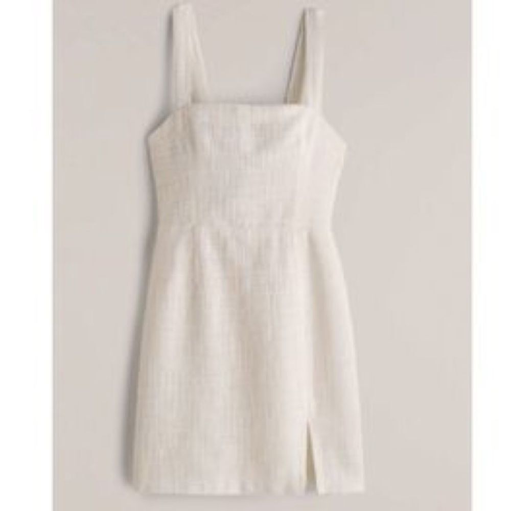 Abercrombie White Tweed Linen Mini Dress